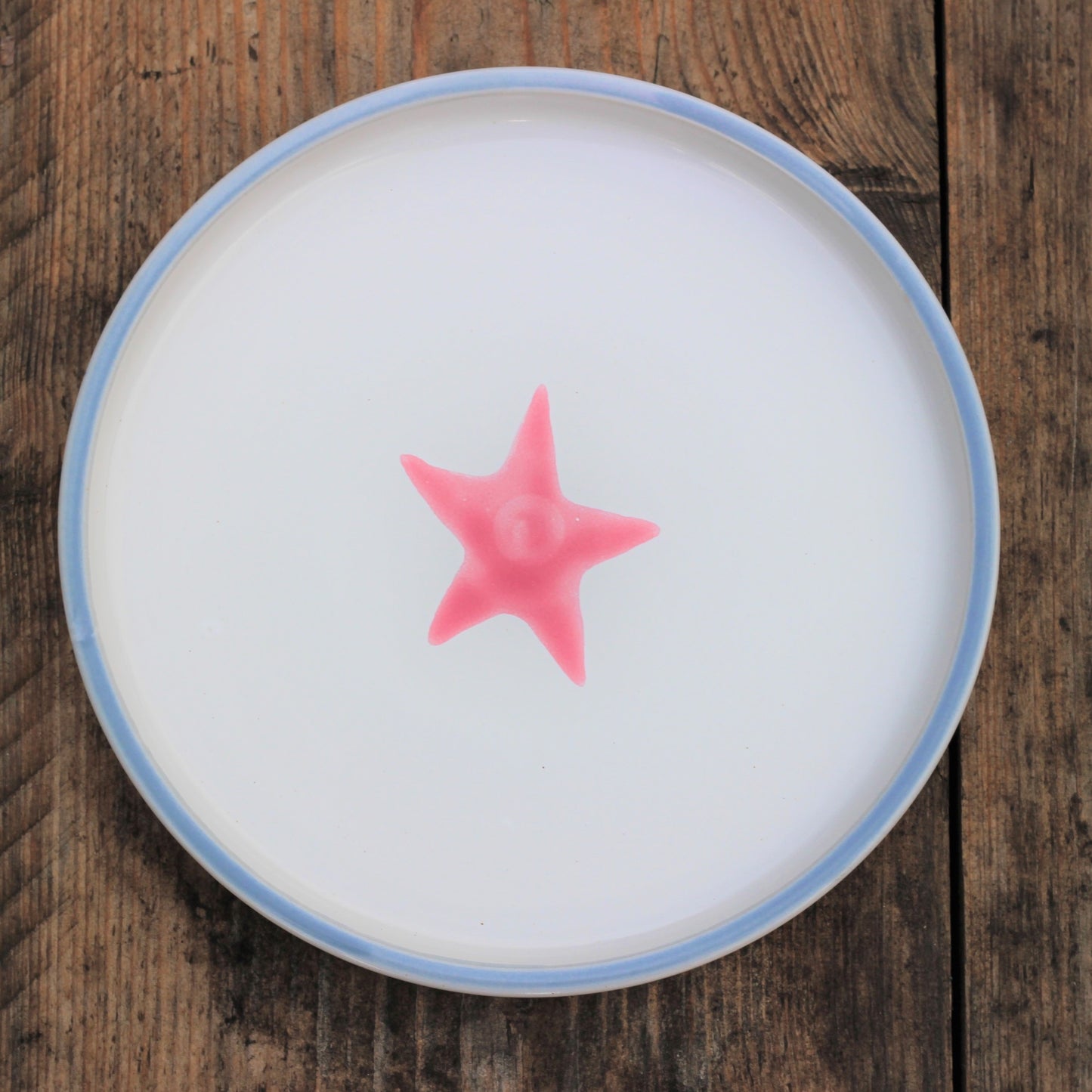 Ceramic children's plate - pink and grey