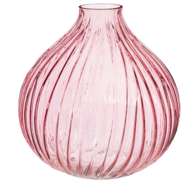 Pink glass vase