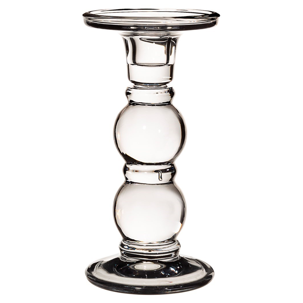 Tall glass candle holder - grey