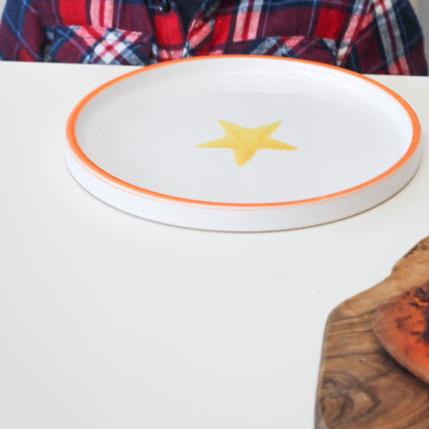 Ceramic children's plate - orange and yellow
