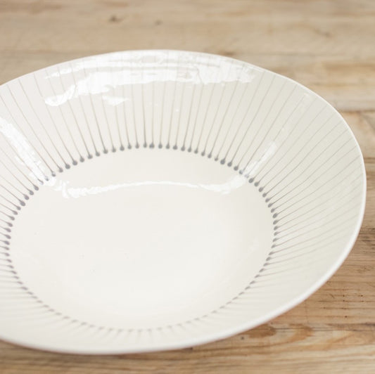 Grey and white serving bowl