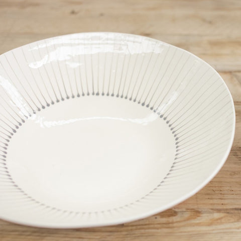Grey and white serving bowl
