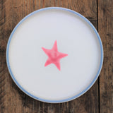 Ceramic children's plate - pink and grey