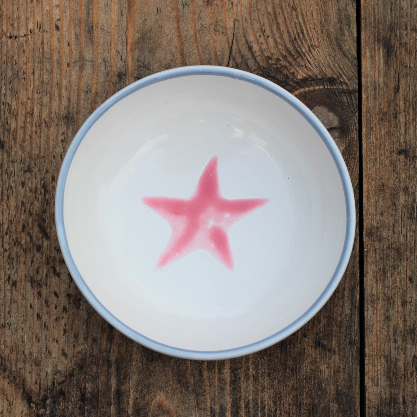 Ceramic children's bowl - grey and pink