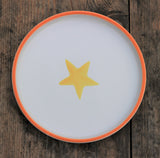 Ceramic children's plate - orange and yellow