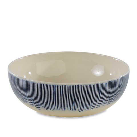 Blue and white serving bowl