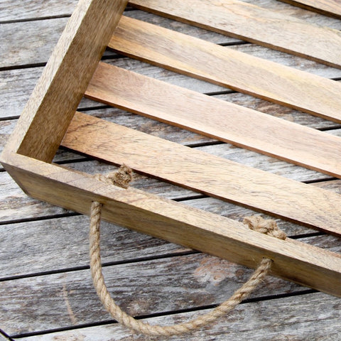 Mango wood tray - slatted