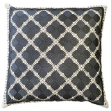 Phulkari embroidered cushion - grey