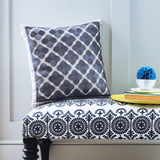 Phulkari embroidered cushion - grey