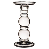Tall glass candle holder - grey