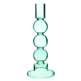 Bubble glass candle holder - turquoise