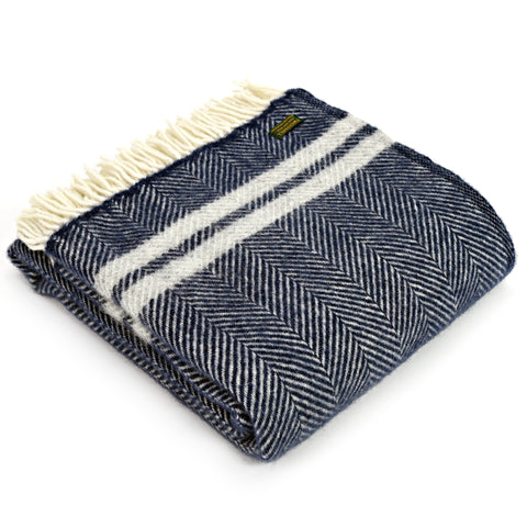 Navy and grey throw