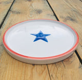 Ceramic children's plate - red and blue