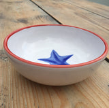 Ceramic children's bowl - red and blue