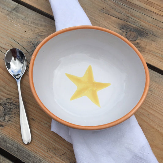 Ceramic children's bowl - orange and yellow