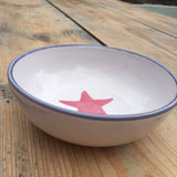 Ceramic children's bowl - grey and pink