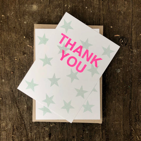 Thank you cards - green star