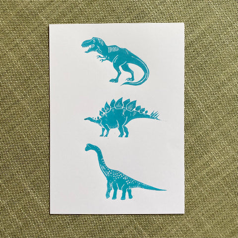 Dinosaur print - turquoise