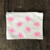 Neon pink bee pouch