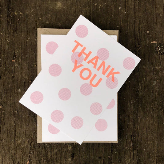 Thank you cards - pink spot