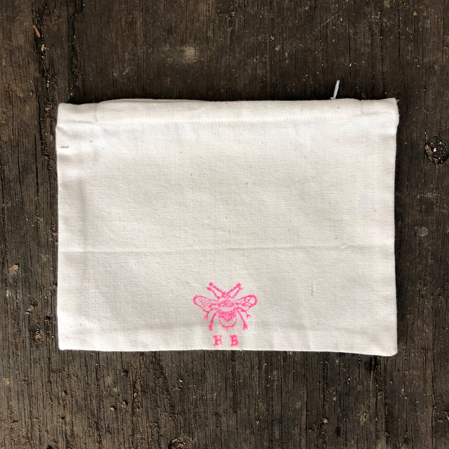 Neon pink bee pouch