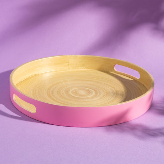Pink bamboo tray